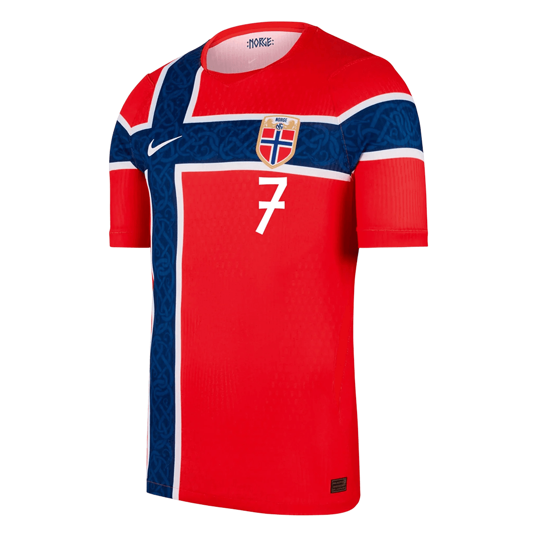 Camiseta Auténtica SØRLOTH #7 Norway 2026 Primera Equipación Copa del Mundo - Version Jugador