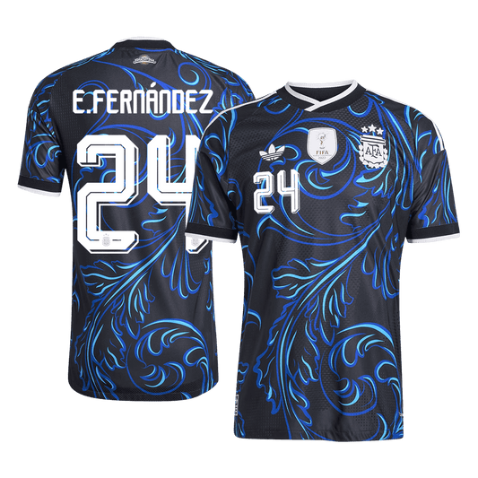 Camiseta Auténtica E. FERNÁNDEZ #24 Argentina 2026 Segunda Equipación Copa del Mundo - Version Jugador