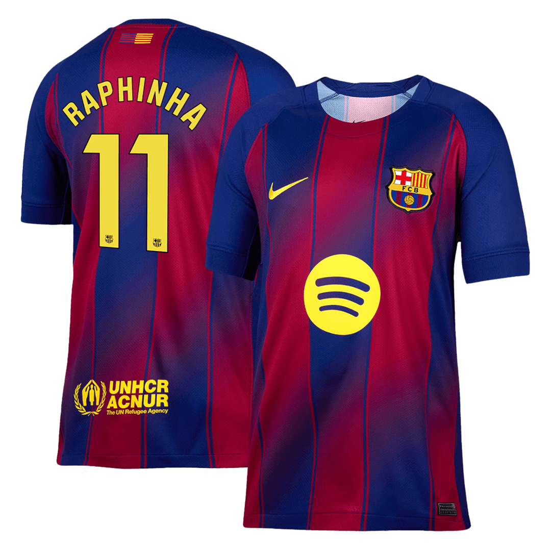 Tricouri Fotbal Barcelona RAPHINHA #11 Acasă 2025/26 - Premium (mărime mare)