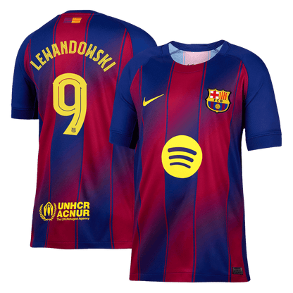 Tricouri Fotbal Barcelona LEWANDOWSKI #9 Acasă 2025/26 UCL - Premium (mărime mare)