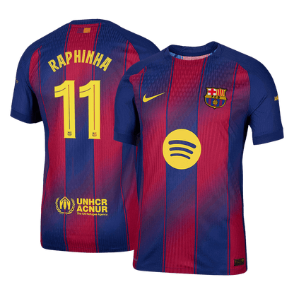 Tricouri Fotbal Barcelona RAPHINHA #11 Acasă 2025/26 Authentic - UCL