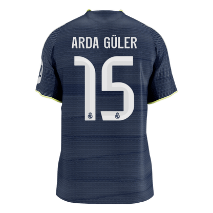 Camiseta Auténtica ARDA GÜLER #15 Real Madrid 2025/26 Segunda Equipación - Version Jugador - Calidad premium
