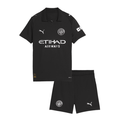 Miniconjunto Manchester City 2025/26 Segunda Equipación Niño camiseta de fútbol
