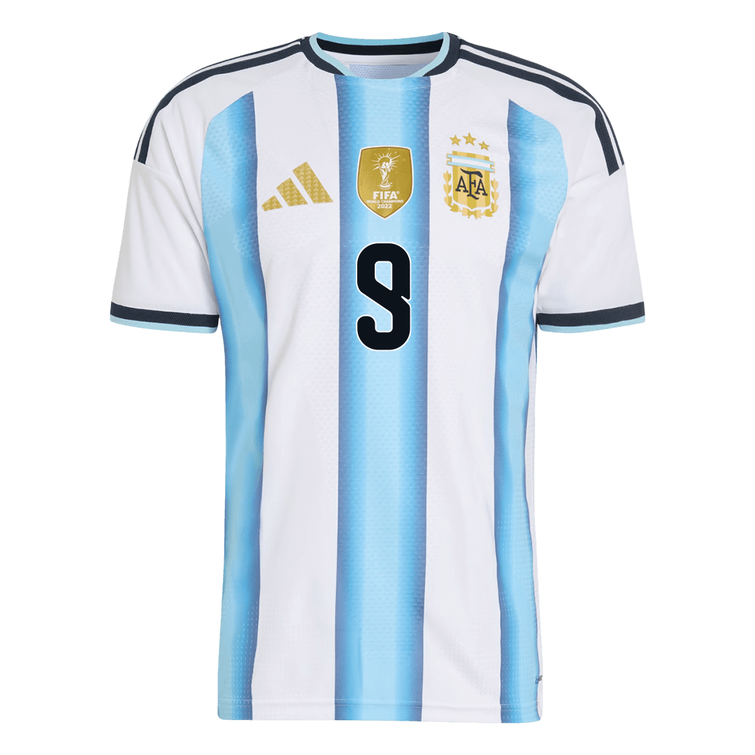 Camiseta Auténtica J.ÁLVAREZ #9 Argentina 2026 Primera Equipación Copa del Mundo - Version Jugador