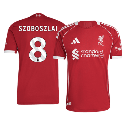 Camiseta Auténtica SZOBOSZLAI #8 Liverpool 2025/26 Primera Equipación - Version Jugador