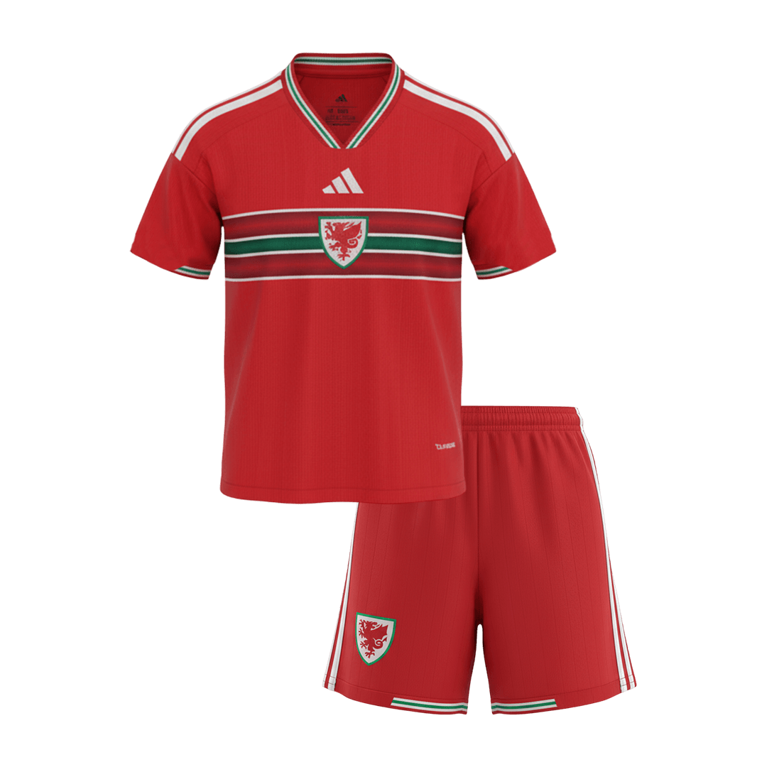 Conjunto Infantil Wales 2026 Primera Equipación Copa del Mundo camiseta de fútbol
