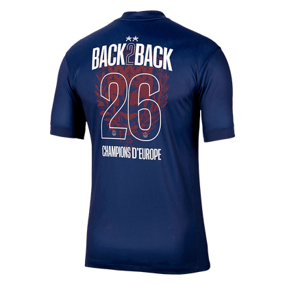 Camiseta Champions of Europe #26 PSG 2025/26 Primera Equipación - Version Hincha - Calidad premium