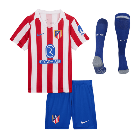Conjunto Infantil Completo Atlético Madrid 2025/26 Primera Equipación camiseta de fútbol