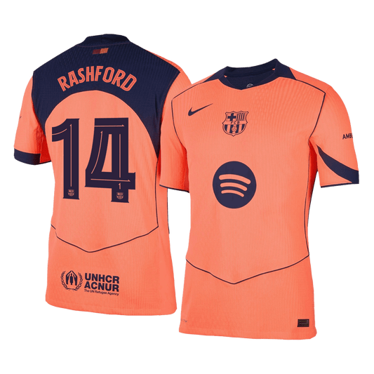 UCL Camiseta Auténtica RASHFORD #14 Barcelona 2025/26 Tercera Equipación -Versión Jugador