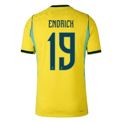 Camiseta Auténtica ENDRICK #19 Brazil 2026 Primera Equipación Copa del Mundo - Version Jugador