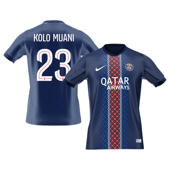 Calidad Premium Camiseta KOLO MUANI #23 PSG 2025/26 Primera Equipación -Versión Hincha