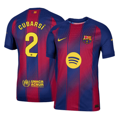 Camiseta Auténtica CUBARSÍ #2 Barcelona 2025/26 Primera Equipación-Versión Jugador