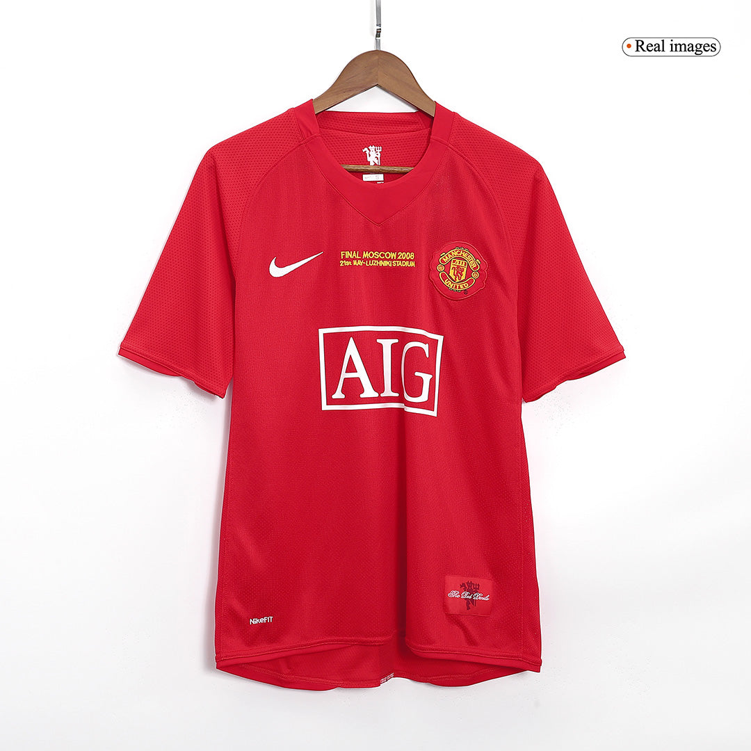 Tricouri Fotbal Vintage Manchester United Acasă 2007/08 - UCL Final