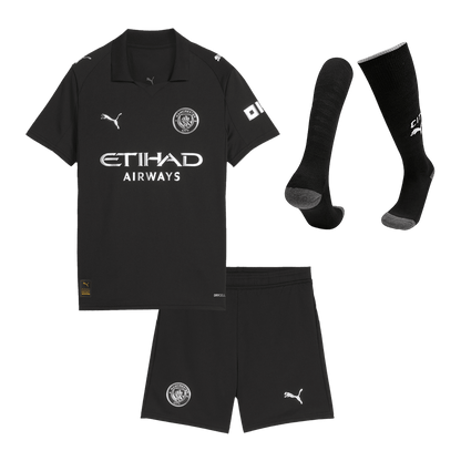 Conjunto Infantil Completo Manchester City 2025/26 Segunda Equipación Kids camiseta de fútbol