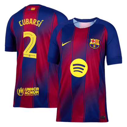 UCL Camiseta CUBARSÍ #2 Barcelona 2025/26 Primera Equipación-Versión Hincha