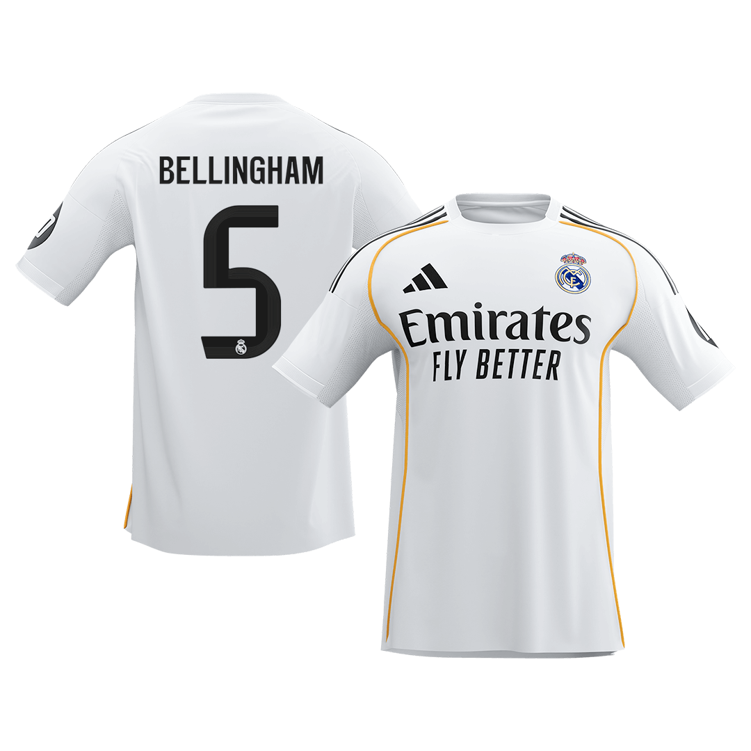 Calidad Premium Camiseta BELLINGHAM #5 Real Madrid 2025/26 Primera Equipación-Versión Hincha
