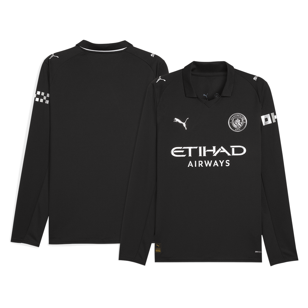 Camiseta Manga Larga Manchester City 2025/26 Segunda Equipación-Versión Hincha-Camisetas Pasion Shop