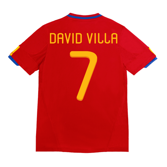 Retro 2010 DAVID VILLA #7 Spain Primera Equipación Copa del Mundo camiseta de fútbol 2025/26