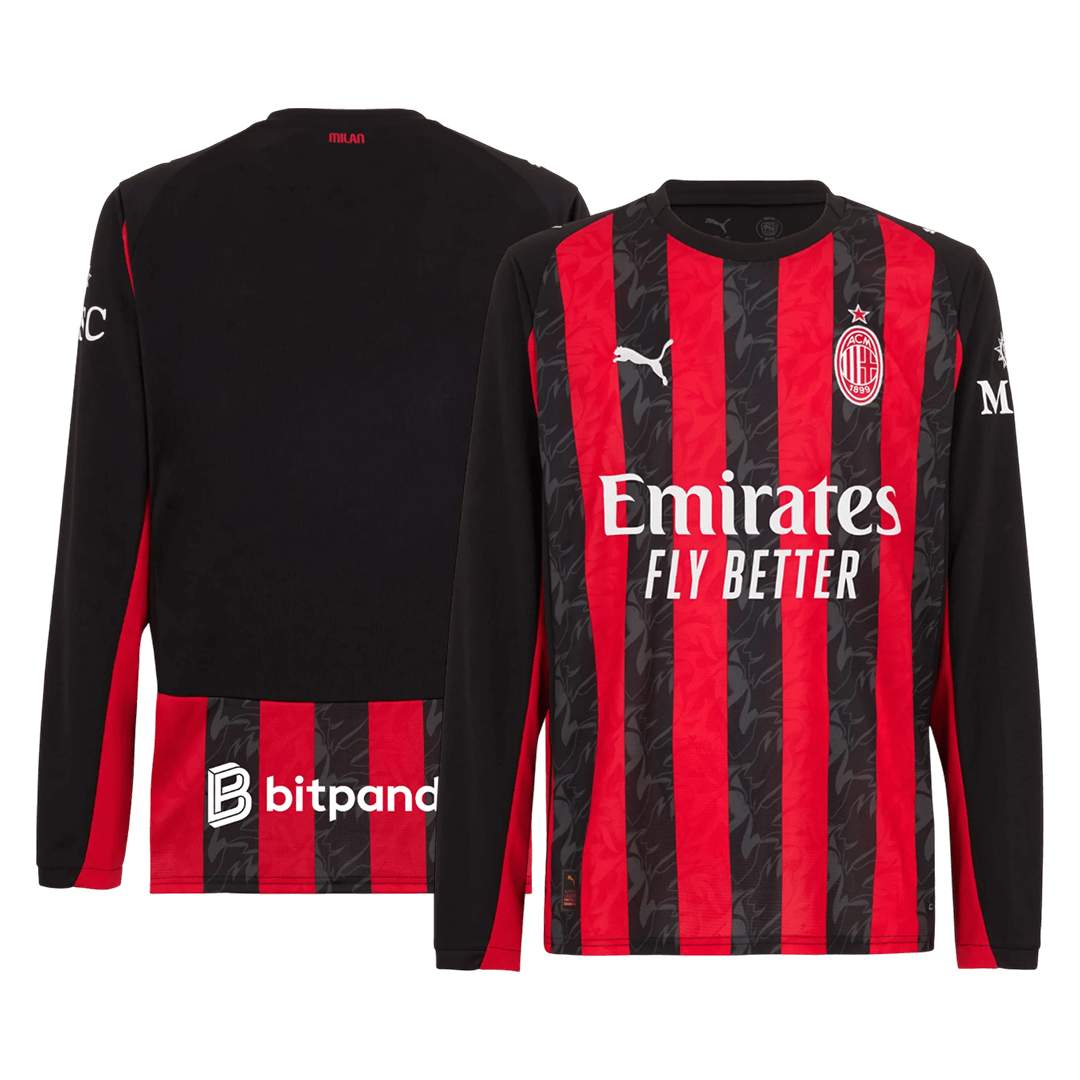 Manga Larga AC Milan 2025/26 Primera Equipación - Version Hincha